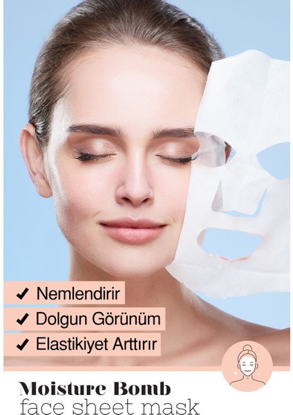 Kağıt Yüz Maskesi Nem Bombası Cilt Elastikiyetini Artırıcı 15gx5 Besleyici Etki fırsatları