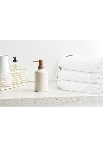 3'lü Set Beyaz Pamuk El Havlusu 50 x 90 cm , Otel Havlusu fırsatları