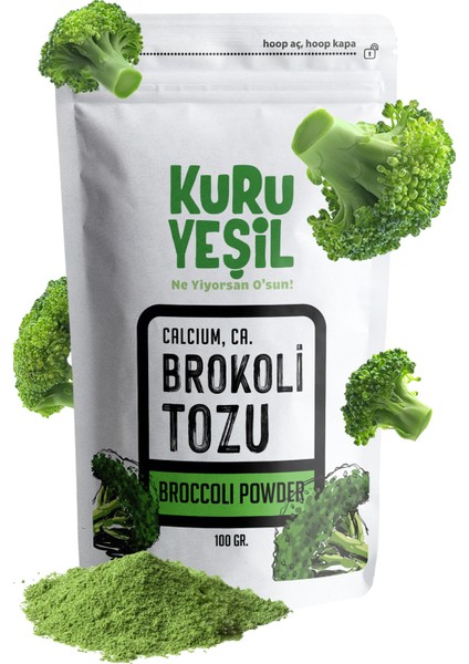 - Brokoli Tozu - Dried Vegetables Powder - Broccoli Powder - Doğal Sebze Tozu - 100 Gr