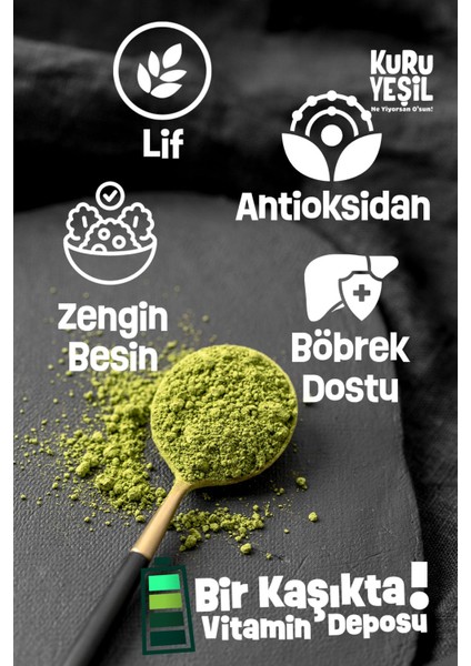 - Brokoli Tozu - Dried Vegetables Powder - Broccoli Powder - Doğal Sebze Tozu - 100 Gr