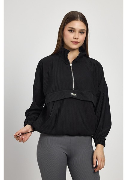 1052 Kanguru Cep Detay Sweat Siyah