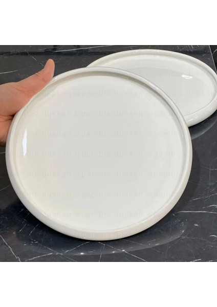 Karçiçeği Home 3'lü 24 cm Porselen Pasta ve Tatlı Tabağı Seti - Zarif ve Modern Tasarım