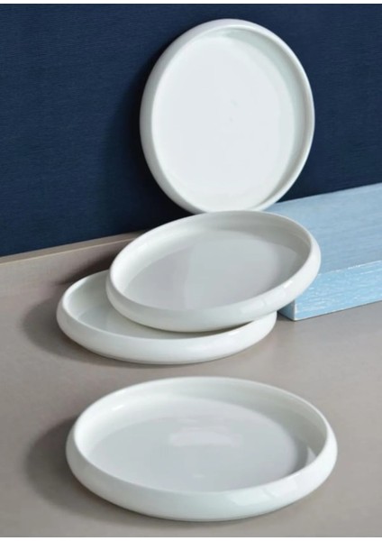 Karçiçeği Home 4'lü Yuvarlak Porselen Servis Tabağı Seti 20CM