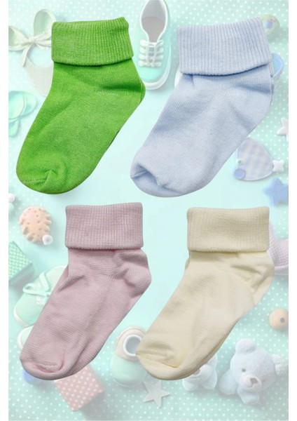 Organik Pamuklu Dört Mevsim 4'lü Bebek Çorabı Renkli Bebek Çorap fiyatları