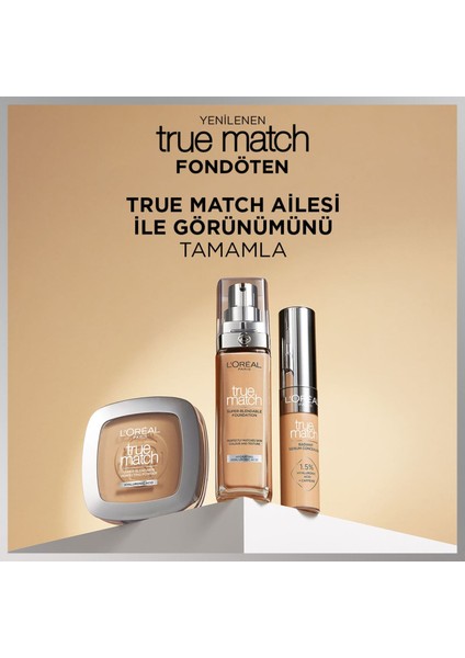 True Match Bakım Yapan Fondöten - 1N Nötr Alt Ton Kapatıcı