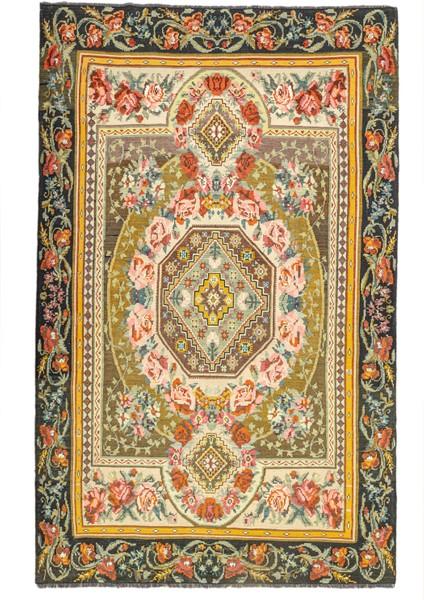 Liber Geometrik Tasarımlı Karabağ Kilim 233x355 cm