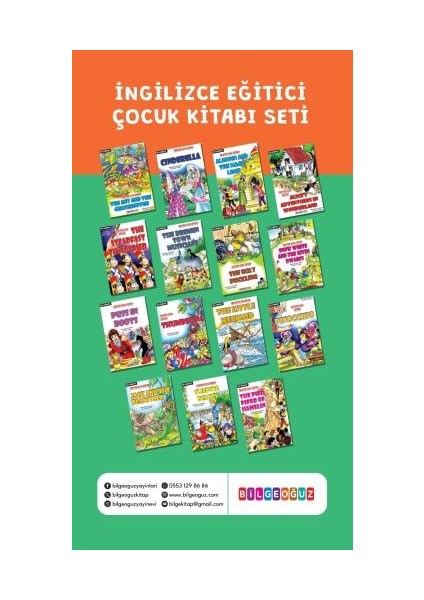 İngilizce Eğitici Çocuk Kitabı Seti (15 Kitap) - Yüksel Akman