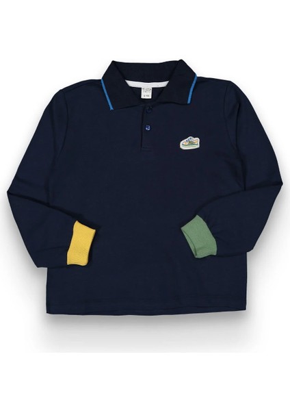Erkek Çocuk Ayakkabı Desen Yakalı Sweatshirt