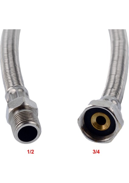 Paslanmaz Çelik Örgü Flex Su Hortumu 1/2-3/4 fırsatları