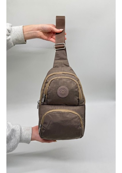 Unisex Krinkıl Su Geçirmez Modern Body Bag Çapraz Omuz Çantası 3300 Vizon