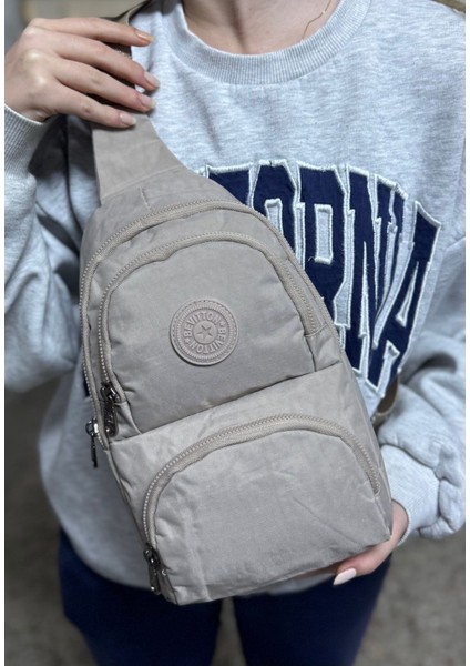 Unisex Krinkıl Su Geçirmez Modern Body Bag Çapraz Omuz Çantası 3300 Bej modelleri