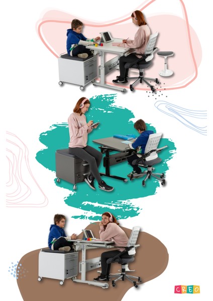 Yükseklik ve Eğim Ayarlı, Vega Standart Bilgisayar, Ofis ve Çalışma Masası Ekru
