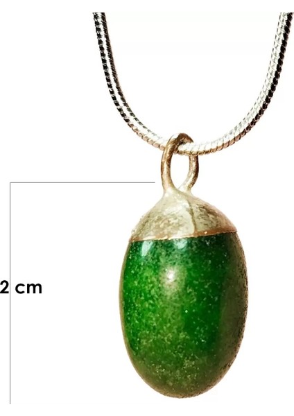 Aventurin Doğal Taşı Zincirli El Yapımı Kolye Uç: 2 cm Zincir: 20 cm Kutulu fiyatları