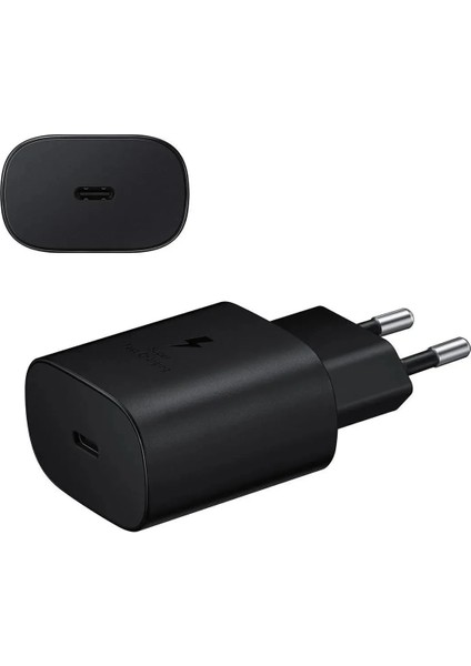 25 Watt Samsung Xiaomi Oppo Poco Android Uyumlu Usb-C To Usb-C Kablolu Siyah Hızlı Şarj Seti 25W Leastra