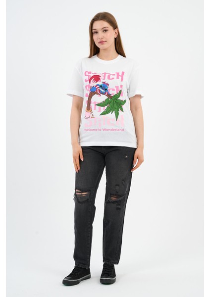 Bisiklet Yaka Baskılı Pamuklu T-Shirt (B23-TS)