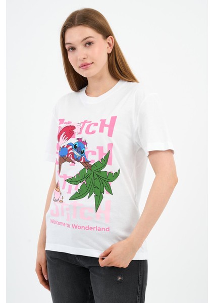 Bisiklet Yaka Baskılı Pamuklu T-Shirt (B23-TS)