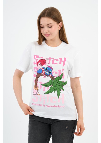 Bisiklet Yaka Baskılı Pamuklu T-Shirt (B23-TS)