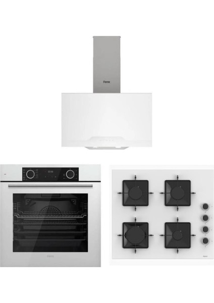 Fryart Beyaz Set ( D064 Beyaz Davlumbaz -SS206 Beyaz Ocak- XE63CB Fryart Beyaz Fırın)