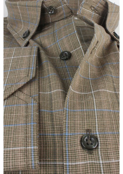 Erkek Bataklık Yeşil Pamuklu Büyük Beden Uzun Kollu Gömlek fiyatları