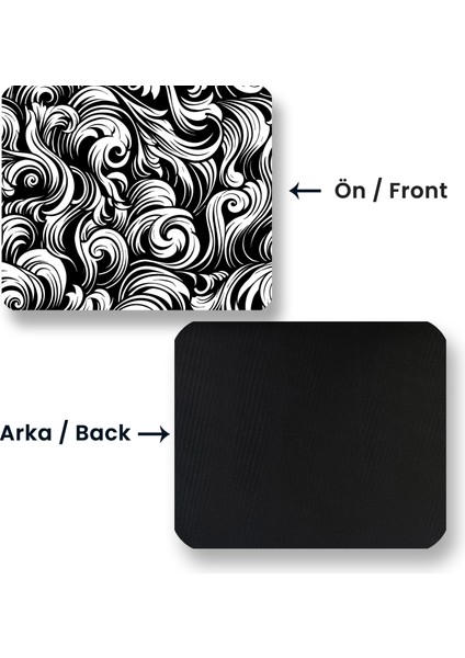 Ilyuka Black And White Abstract Patterns 22X18CM MP362218 Ilyuka Mini Boy Gaming Mousepad Dikişsiz Kenar Kaymaz Kauçuk Taban 22X18CM
