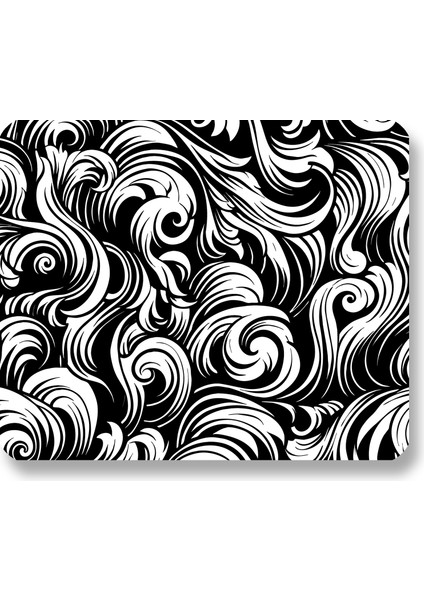Ilyuka Black And White Abstract Patterns 22X18CM MP362218 Ilyuka Mini Boy Gaming Mousepad Dikişsiz Kenar Kaymaz Kauçuk Taban 22X18CM