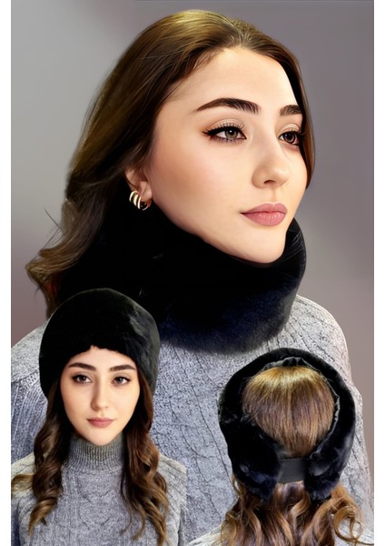 Kadın Vegan Kürk Boyunluk Bandana