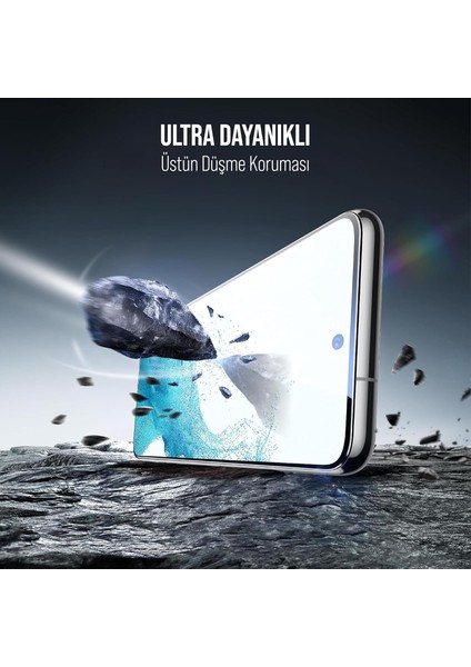 Samsung Galaxy S23 Uyumlu Kolay Uygulama Aparatlı Çerçeveli Tam Kapatan Cam Ekran Koruyucu