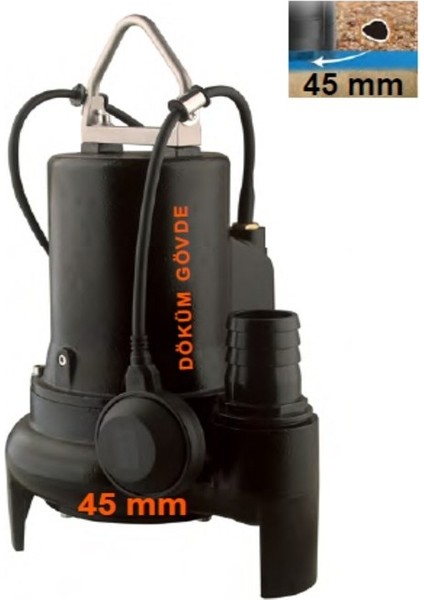 Momentum V750 1hp 220V Döküm Gövdeli Pis Su Dalgıç Pompa