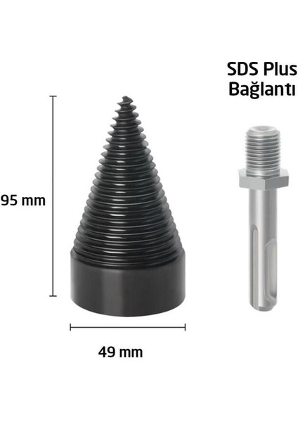 Ahşap Şöminelik Odun Kütük Ayırma Yarma Matkap Ucu 49 mm
