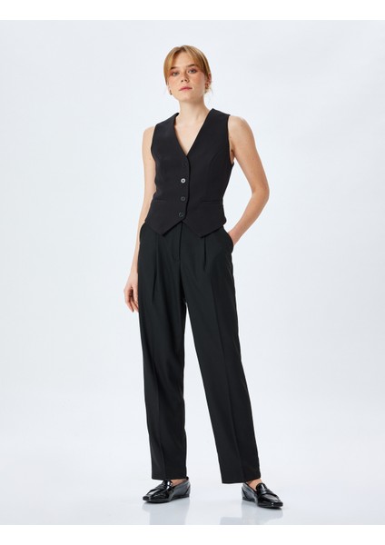 Ekstra Yüksek Bel Pileli Havuç Kesim Pantolon fiyatları