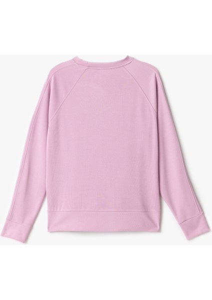 Modal Kumaş Rahat Kesim Uzun Kollu Bisiklet Yaka Kadın Basic Sweatshirt