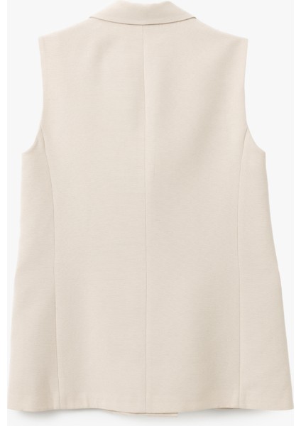 Viskon-Keten Karışımlı Kolsuz Kruvaze Oversize Blazer Yelek fırsatları