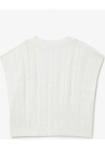 Nakış Detaylı V Yaka Oversize Saç Örgü Süveter fırsatları