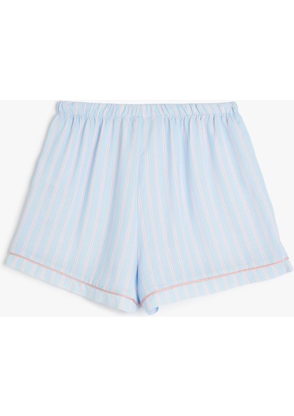 Çizgili Slim Fit Viskon Şort Pijama Altı