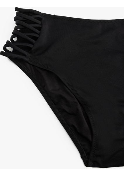 Astarlı Yanları Ipli Yüksek Bel Bikini Altı