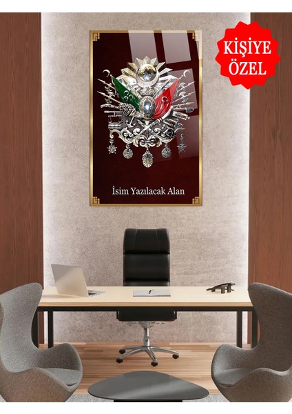 Kişiye Özel Görkemli Osmanlı Tuğrası Cam Tablo Kırılmaz Lüks 4mm Cam Tablo Ev, Iş, Ofis Hediyesi modelleri