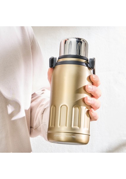 Adent Çelik Sızdırmaz Termos Gold 800 ml