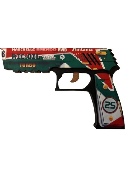 Ahşap CS-GO Twin Turbo P250 Lastik Atar Oyuncak Tabanca fiyatları