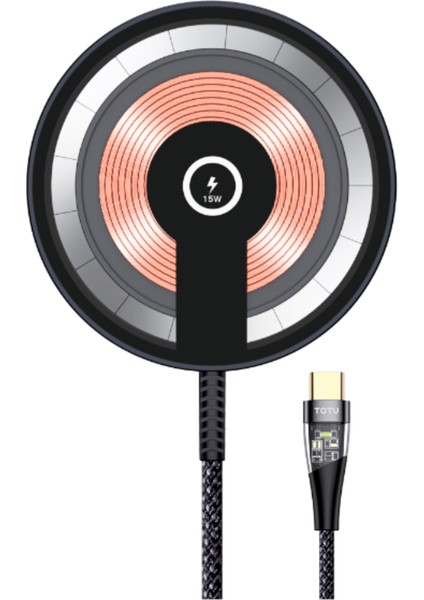 CACW-063 Super Fast Magsafe Özelikli 15 W Araç Içi Kablosuz Telefon Tutucu