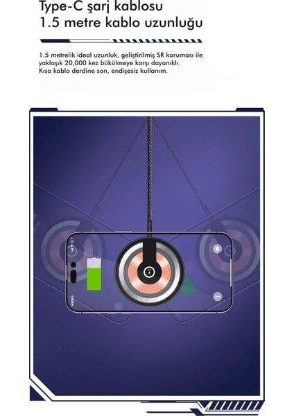 CACW-063 Super Fast Magsafe Özelikli 15 W Araç Içi Kablosuz Telefon Tutucu