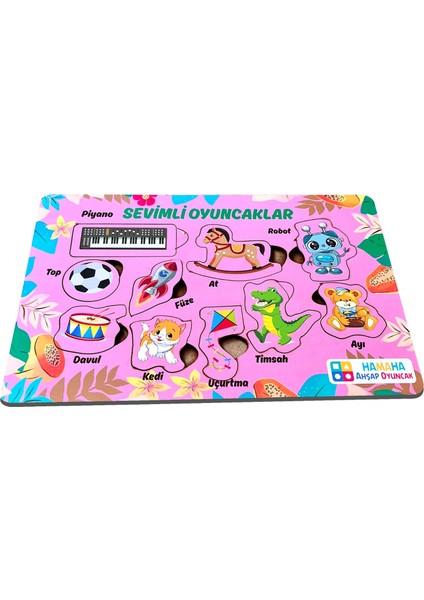 Eğitici Ahşap Oyuncak | Sevimli Oyuncaklar Temalı Bul-Tak Puzzle modelleri