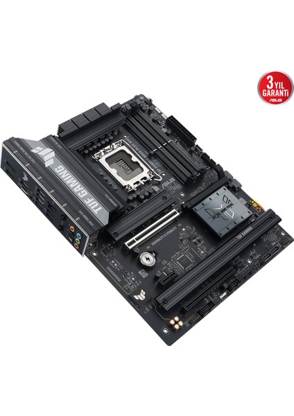 TUF GAMING B860-PLUS WIFI Intel B860 LGA1851 DDR5 8666 DP HDMI Type-C 3x M2 USB3.2 Gen 2x2 WiFi 7 + BT AURA RGB 2.5Gbit LAN ATX 12+1+2+1 Güç Aşamaları, 1xGen5 M.2, Ready for Advanced AI PC