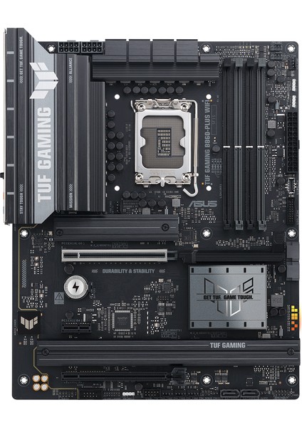 TUF GAMING B860-PLUS WIFI Intel B860 LGA1851 DDR5 8666 DP HDMI Type-C 3x M2 USB3.2 Gen 2x2 WiFi 7 + BT AURA RGB 2.5Gbit LAN ATX 12+1+2+1 Güç Aşamaları, 1xGen5 M.2, Ready for Advanced AI PC