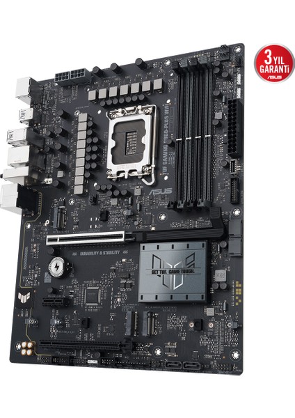 TUF GAMING B860-PLUS WIFI Intel B860 LGA1851 DDR5 8666 DP HDMI Type-C 3x M2 USB3.2 Gen 2x2 WiFi 7 + BT AURA RGB 2.5Gbit LAN ATX 12+1+2+1 Güç Aşamaları, 1xGen5 M.2, Ready for Advanced AI PC