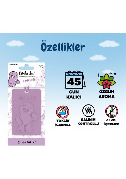 Lavanta Kokulu Dolap Asma Kart (Lavender) -45 Gün -Ipli Ev Oto Kokusu -Ayna Parfümü fiyatları