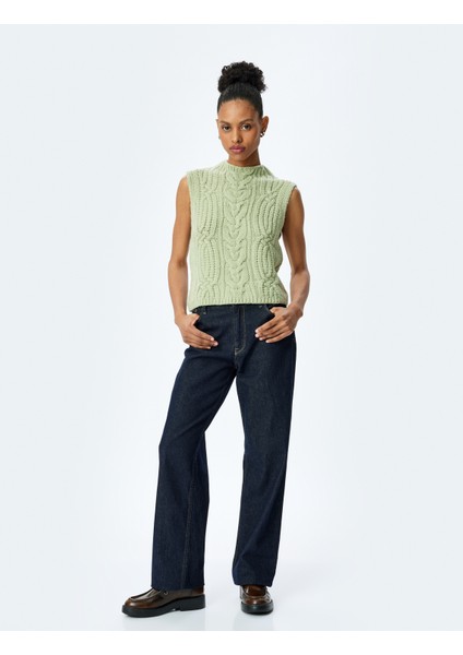 Kolsuz Bisiklet Yaka Dokulu Triko Süveter fiyatları