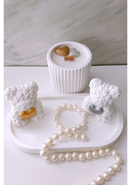 Lüks Parfüm Kokulu Doğal Mumlu Sevimli Ayıcıklarla Dekoratif Hediye Seti indirimleri