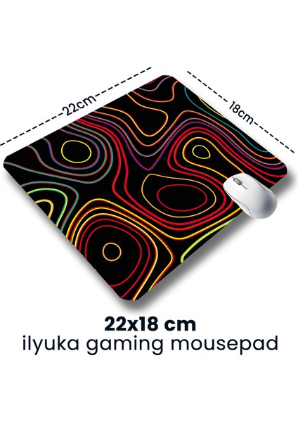 Ilyuka Colored Topography Map 22X18CM MP372218 Ilyuka Mini Boy Gaming Mousepad Dikişsiz Kenar Kaymaz Kauçuk Taban 22X18CM fiyatları