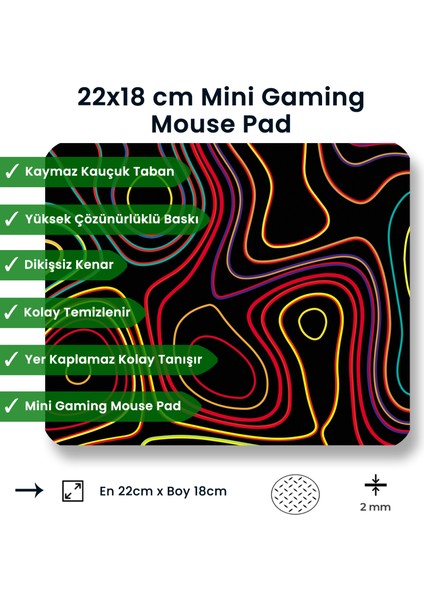 Ilyuka Colored Topography Map 22X18CM MP372218 Ilyuka Mini Boy Gaming Mousepad Dikişsiz Kenar Kaymaz Kauçuk Taban 22X18CM fırsatları