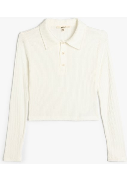 Uzun Kollu Düğmeli Slim Fit Polo Yaka Tişört